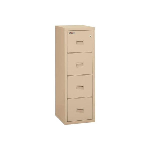 Fire King Fireking Fireproof 4 Drawer Vertical File Cabinet Legal-Letter 17-3/4"Wx22-1/8"Dx52-3/4"H Parchment 4R1822-CPA - main